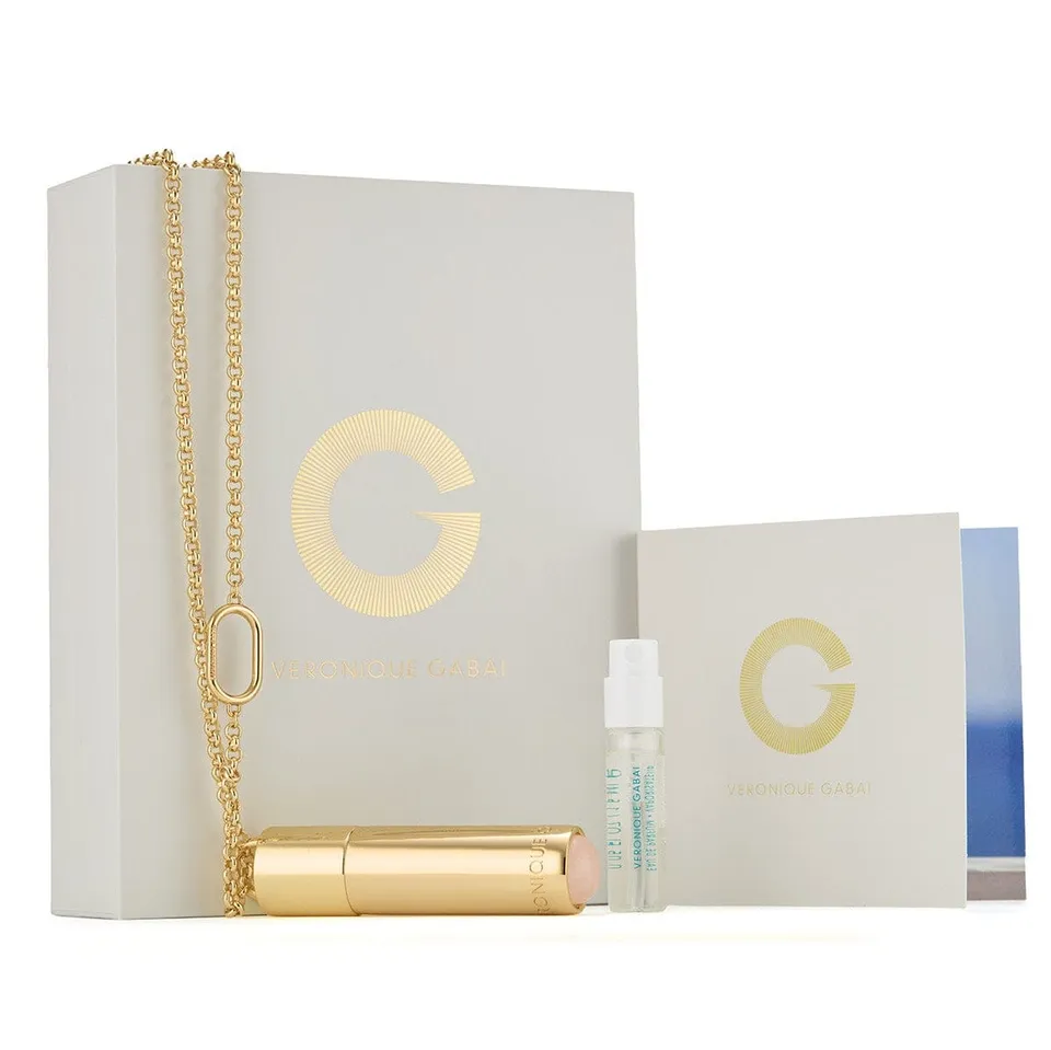 Veronique Gabai Le Spritz by Kelly Rutherford Halskette Gold Rosenquarz