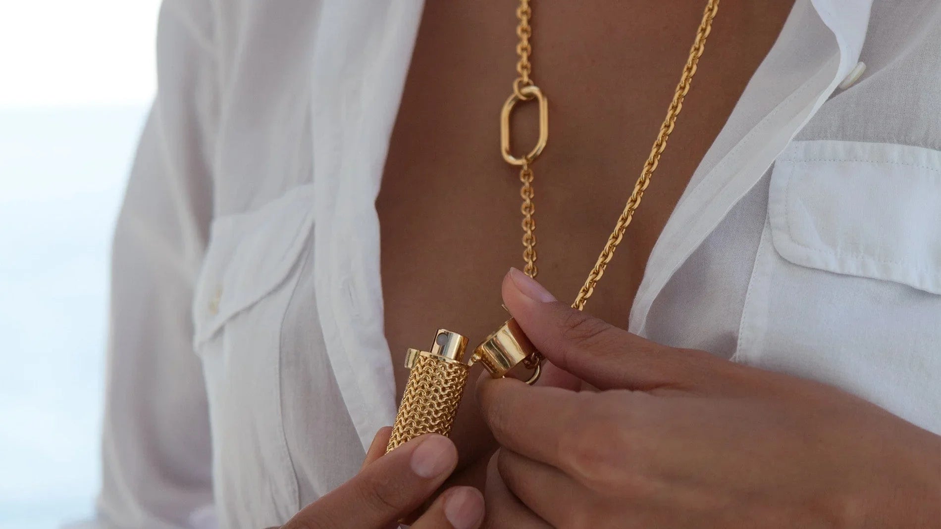 Veronique Gabai Link Chain Halskette Gold 18K vergoldet