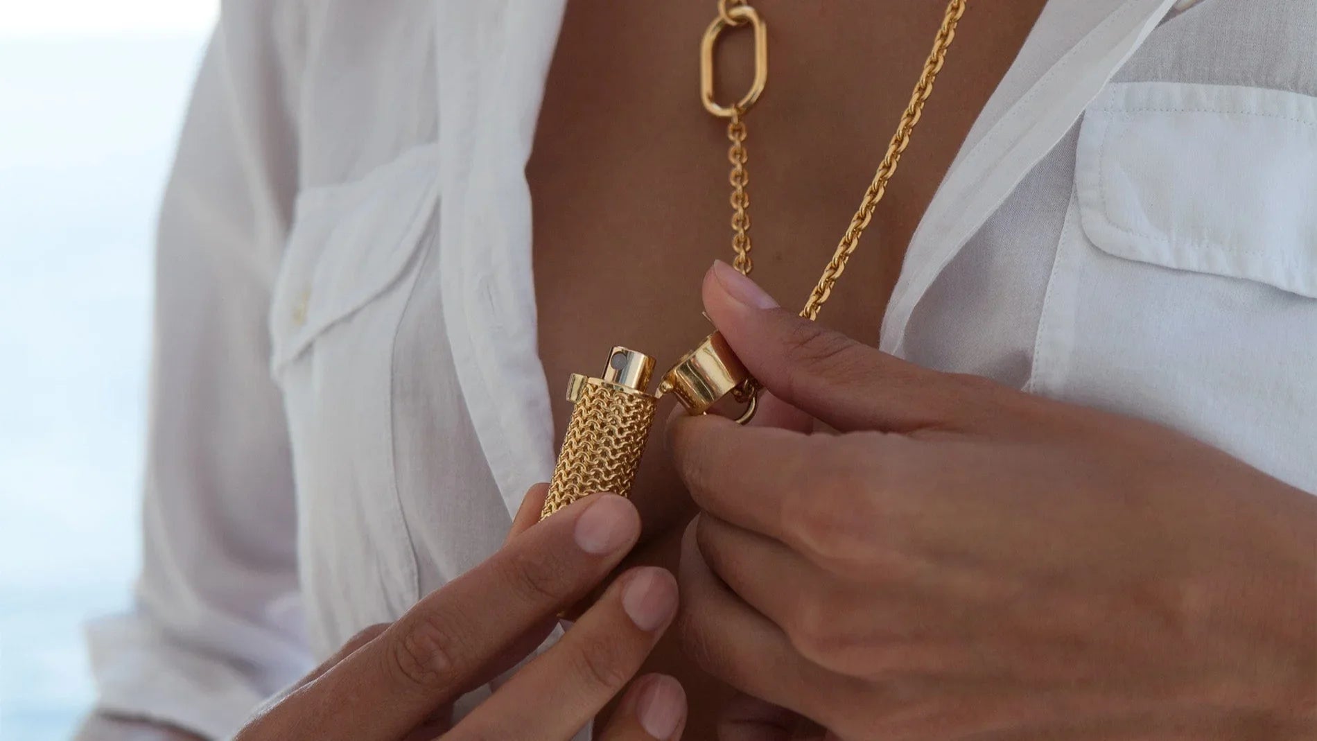 Veronique Gabai Monaco Set Duft-Anhänger Gold mit Kette